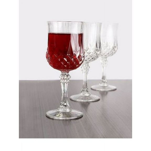 Party Source Crystal Like 8 oz Clear Plastic Wine Glasses (Set of 4)