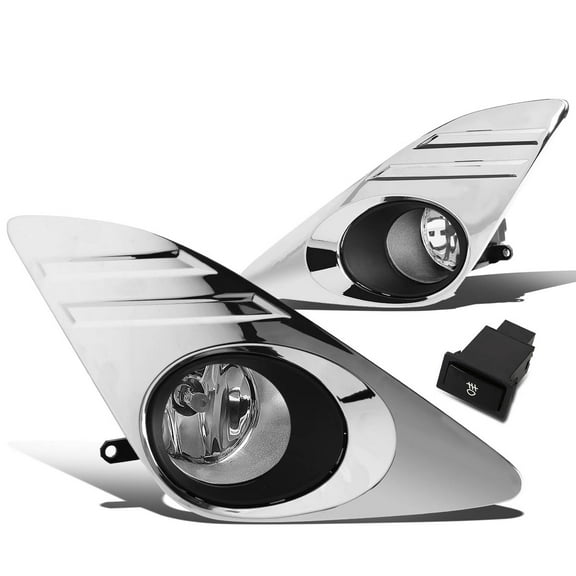 DNA Motoring FL-ZTL-168-CH For 2012 to 2014 Toyota Camry XV50 Pair Bumper Driving Fog Light Lamp Bezel Switch Clear Lens 13