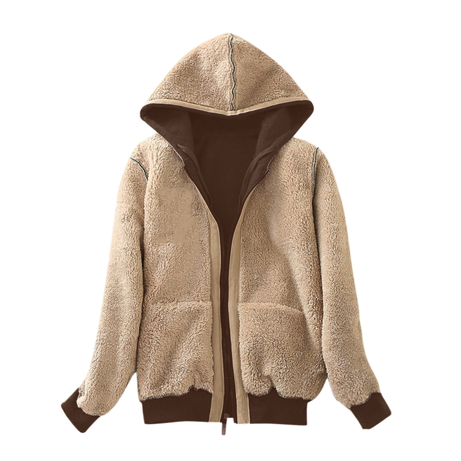 nsendm Womens Sweatshirt Adult Female Clothes Sweatshirt Blank Women Winter Hoodies Pullover Fleece Warm Heavyweight Sweatshirt Hoodie Long Coffee Size XXL Walmart