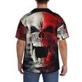 thumbnail image 5 of Cauagu Red And White Screaming Demon Skull Men's Short Sleeve Button Down Hawaiian Shirt for Men Bowling Shirts Casual Summer Beach Shirt,Large, 5 of 6