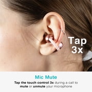 MEE audio Pebbles Air Open Ear True Wireless Earbuds: Earclip Headphones with Headset (Rose Gold)