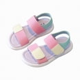 thumbnail image 3 of TOWED22 Girls Sandals Kids Strap Flat Sandals Open Toe Summer Flower Casual Shoes Pink,12, 3 of 5