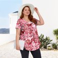 thumbnail image 5 of Womens Plus Size Summer Floral Tunic Tops Dressy Casual Blouses Short Sleeve T-Shirts for Leggings, 5 of 7