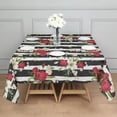 thumbnail image 3 of Pioneer Flower Floral Print Pattern Square Tablecloth,Waterproof Square Table Cover,Wipeable Spillproof Washable Table Cover for Home Kitchen Party Decor 60"x60"(152x152cm), 3 of 6