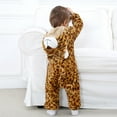 thumbnail image 5 of BLTIBY Infant Baby Boys Girls Animal Junmpsuits Fleece Flannel Winter Hooded Rompers Scarf Sets Toddler Pajamas Warm Comfortable Clothes Brown 2-3 Years, 5 of 8