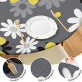 thumbnail image 4 of Spring Daisy Round Tablecloth with Elastic Edge, Easy Care Fabric Cover for Kitchen and Garden, Fits 44-52 Inch, 4 of 7