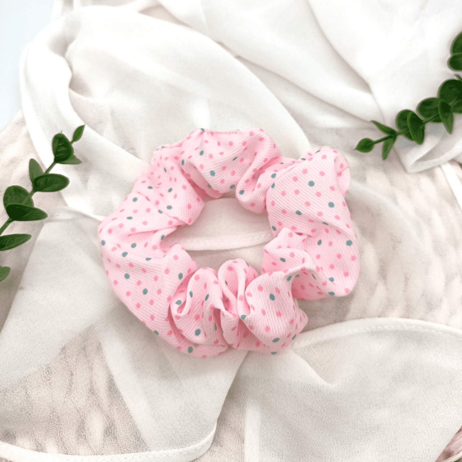 Purple and White Dot Scrunchie and Headband Summer Hair Accessories Soft and Smooth | Hair Care Soft Scrunchie Top Knot Headband