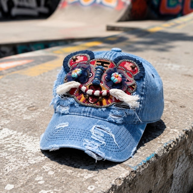 Chinese head embroidered hat handmade head hat a gift for dads moms husbands men fathers