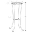 Monarch Accent Table Silver Metal With Tempered Glass