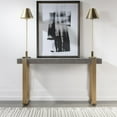 thumbnail image 3 of Uttermost Kea Contemporary MDF Ash Veneer Iron Console Table in Brass/Woodtone, 3 of 6