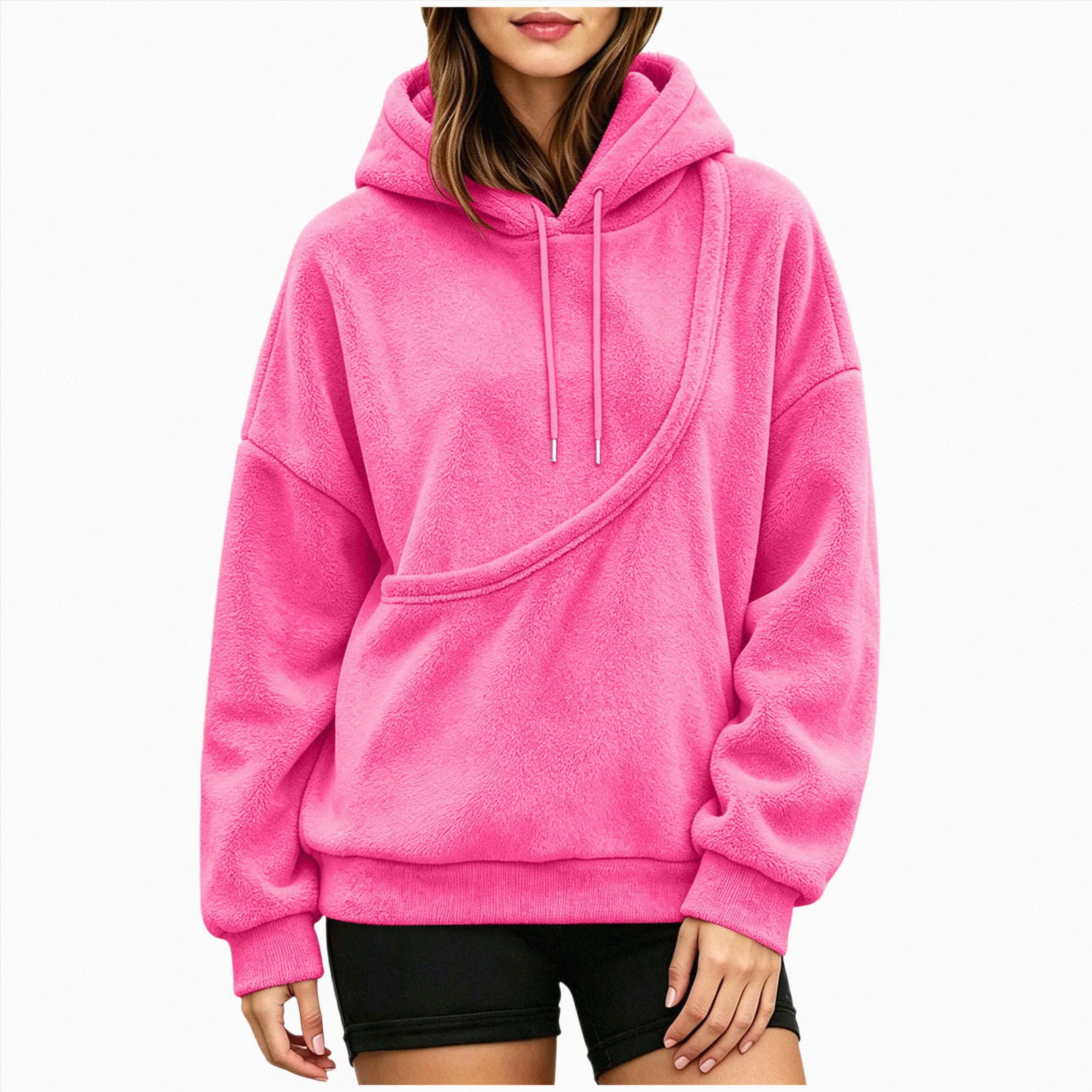 CAUYDY Pet Pouch Hoodie for Women Kangaroo Pocket Sweatshirt Cuddle Pouch Dog Carrier Hoodie Hot Pink Sizes 3XL