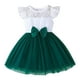 thumbnail image 1 of Odeerbi 2-8 Años Niñas Color Bloque Encaje Tul Vestido Manga de Ruffle Cintura Arco Vestido de Princesa de Línea A Para La Boda Cumpleaños, 1 of 7