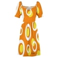 thumbnail image 5 of Orange White Yellow Mod Circles Sleeveless Dress elegant women's sets dresses for official occasions, 5 of 7