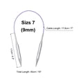 thumbnail image 2 of Uxcell Size US 13 Knitting Needles Circular Needle 16 inch Round Metal Stainless Steel Needle for Handmade Projects DIY Knitting, 2 of 6