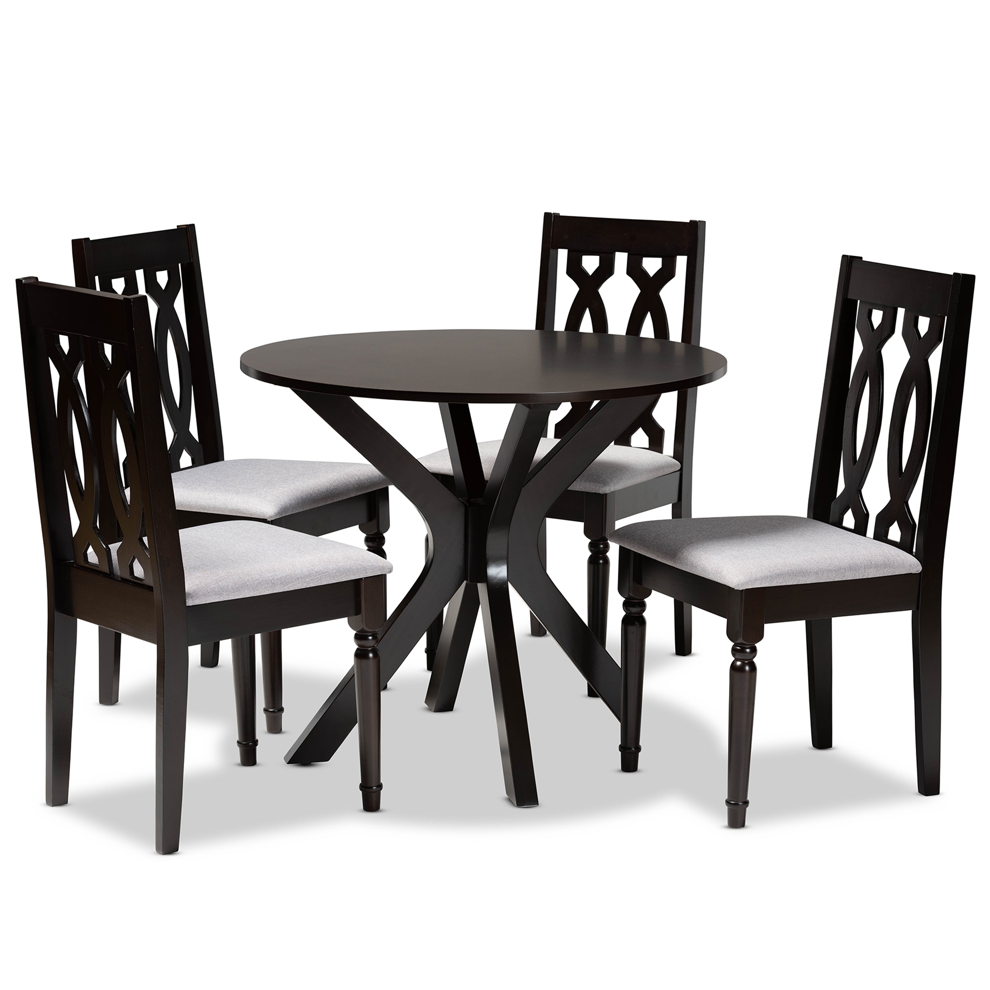 Baxton Studio Callie Modern Dining Set, Dark Brown