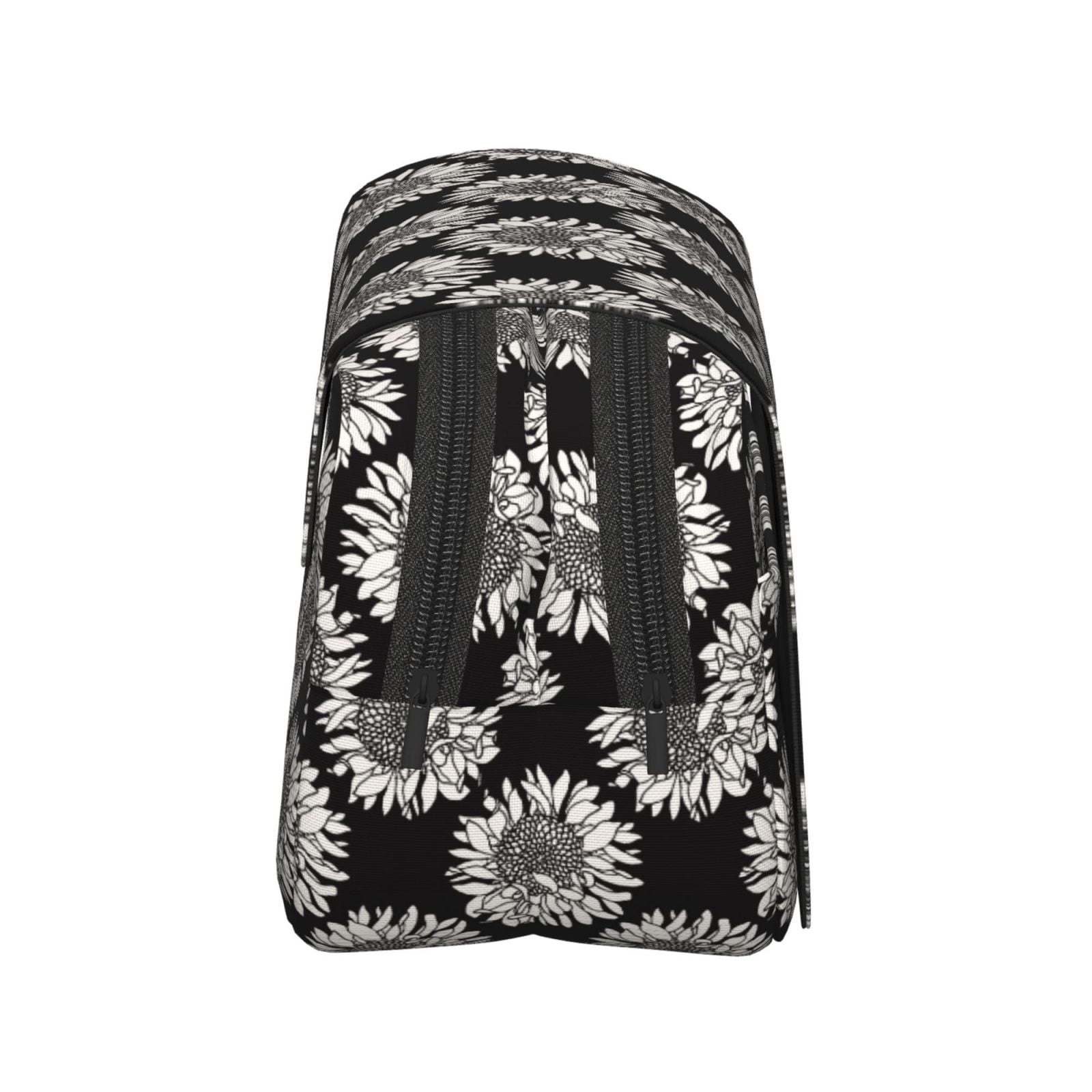 Rateoe White Sunflowers Pattern Double Clamshell Pen Case, Storage Organizer with Two Zipper Compartments– Holds Up to 50 Pencils & Pens
