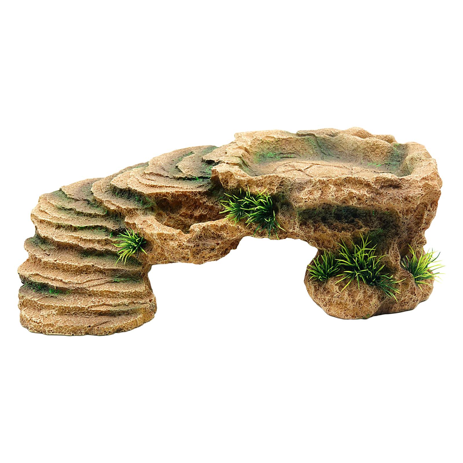 Stgfyxgs Climbing Ramp Turtle Basking Platform Grass Turtle Tank Ladder Turtle Terrace Resin Dock Aquatic Reptiles Amphibians Terrapin L