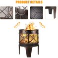 thumbnail image 4 of Brasero Ø42cm con Asas, Brasero de Metal en Óptica de Óxido Antiguo, Chimenea de Jartín, Portátil y Fácil de Mover, 58x45x42cm esquí esquí Gafas de esquí, 4 of 5