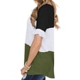 thumbnail image 3 of Nlife Women Crew Neck Ruffled Short Sleeve Colorblock Top, 3 of 6