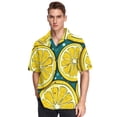 thumbnail image 6 of Ckdifva Yellow Lemon Slice Mens Button Down Short Sleeve Shirt Casual Shirts Beach Hawaiian Shirts, 6 of 8