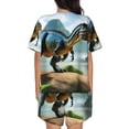 thumbnail image 3 of Lsque Lake Forest Dinosaur A Women's Short-Sleeved Pajama Set - 2 Piece Soft and Lightweight Sleepwear Set-X-Large, 3 of 9