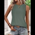 thumbnail image 4 of Camisas Casuales de Verano para Mujer, con Cuello Redondo y Mangas , Color Verde Oscuro, Talla M, 4 of 7