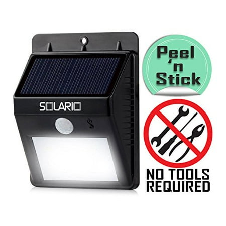 Solario Bright Solar Powered Wireless Outdoor Led Security Solario Bright Solar Powered Wireless Outdoor Led Security Floodlights 80 Lumen No Tools Required L And Stick Motion Activated Black Com