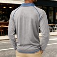 thumbnail image 4 of Mens Long Sleeve Polo Shirts Fashion Casual Raglan Button Polo Tee Collared Golf Shirt, L, 4 of 6