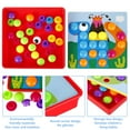 thumbnail image 4 of DIY Button Art Toy for 3+ Years Old Kids Educative Button Pegboard Interactive Mushrooms Nails Board Creativity Development DIY Pegboard Puzzles Set for Christmas Gift, 4 of 7