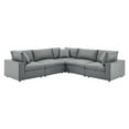 thumbnail image 3 of Sectional Sofa Set, Faux Vegan Leather, Grey Gray, Modern Contemporary Urban Design, Living Lounge Room Hotel Lobby Hospitality, 3 of 10