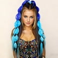 thumbnail image 7 of Colorful Synthetic Ponytail Extensions 24 Inches Lightweight Braided Hair Extensions for Festivals and Hair Days, 7 of 7