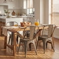 thumbnail image 2 of VINEEGO Metal Dining Chair Indoor-Outdoor Use Stackable Classic Trattoria Chair Fashion Dining Metal Side Chairs for Bistro Cafe Restaurant Set of 4 (Gun), 2 of 6