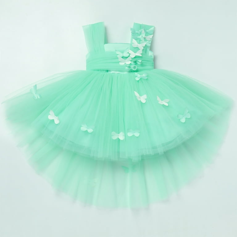 IBTOM CASTLE Toddler Baby Girls Birthday Party Dress Butterfly Embroidery  Princess Tulle Tutu Wedding Pageant Evening Prom Ball Gown 3-4 Years Green  Butterfly - Walmart.com