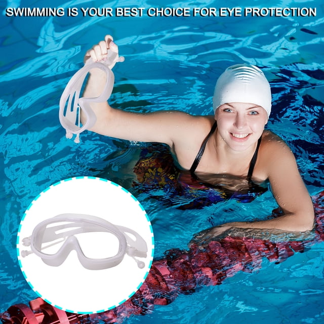 Anti-fog Hd Goggles, Large Frame, Breathable Lens Uv Protection, Sports Design, for Diving, Clear Vision, Underwater Training, Swimmer Gear,Herringbone,YISHFHP,White