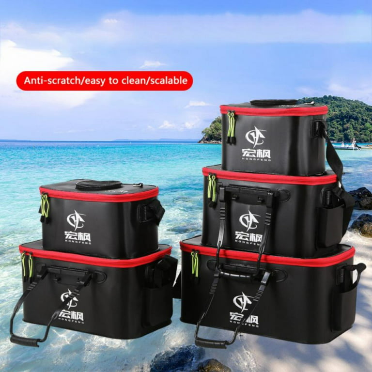 Fishing Bucket Foldable Live Fish Bucket Multi-Functional EVA Fishing Bag