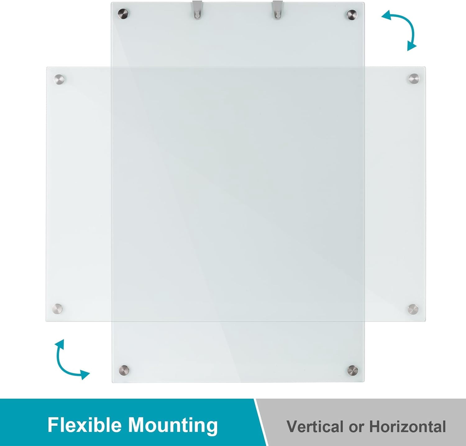 WingWise Glass Magnetic Whiteboard, Dry Erase Board, 48" x 36", Wall Mounted White Board, Frameless Board for Office, Home, School