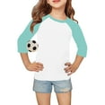 thumbnail image 5 of LIaqionyy Girls 3/4 Sleeve Shirt Kids Casual Loose T Shirts Crew Neck Tunic Blouse Christmas Tops, 5 of 6