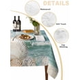 thumbnail image 3 of Coastal Nautical Tablecloth Rectangle Table Cloth 52x70, Waterproof Tablecloth Outdoor Table Cloth, Summer Beach Wave Starfish Shell Washable Table Cover for Kitchen Dinning Party, 3 of 8