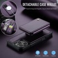 thumbnail image 6 of Allytechgroup 2 In 1 Wallet Case for iPhone 16 Pro Max, Detachable Magnetic Back Cover Cards Holder Premium PU Leather Stand RFID Blocking Bumper Shockproof Case Cover for iPhone 16 Pro Max, Purple, 6 of 10
