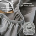 thumbnail image 4 of ABORN 700 Thread Count Egyptain Cotton 4 PC Adult Bedsheet 28" Deep Pockets Taupe, RV Short Queen, 4 of 7