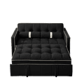 thumbnail image 5 of Modern 55.5" Pull Out Sleep Sofa Bed 2 Seater Loveseats Sofa Couch with Side Pockets, Adjsutable Backrest and Lumbar Pillows for Apartment Office Living Room (Black), 5 of 11