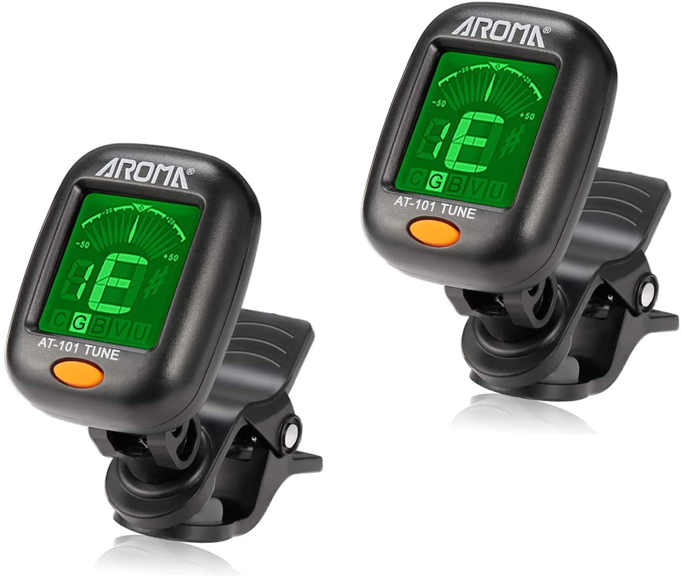 Guitar Tuner 2 Set, Meeland Mini Clipon Tuner for Guitar/Bass/Ukulele