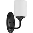 thumbnail image 4 of Lynzie Collection One-Light Matte Black Etched Opal Glass Modern Bath Vanity Light, 4 of 12