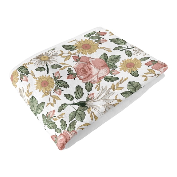 Sweet Jojo Designs Vintage Floral Girl Toddler Blanket Baby Swaddle