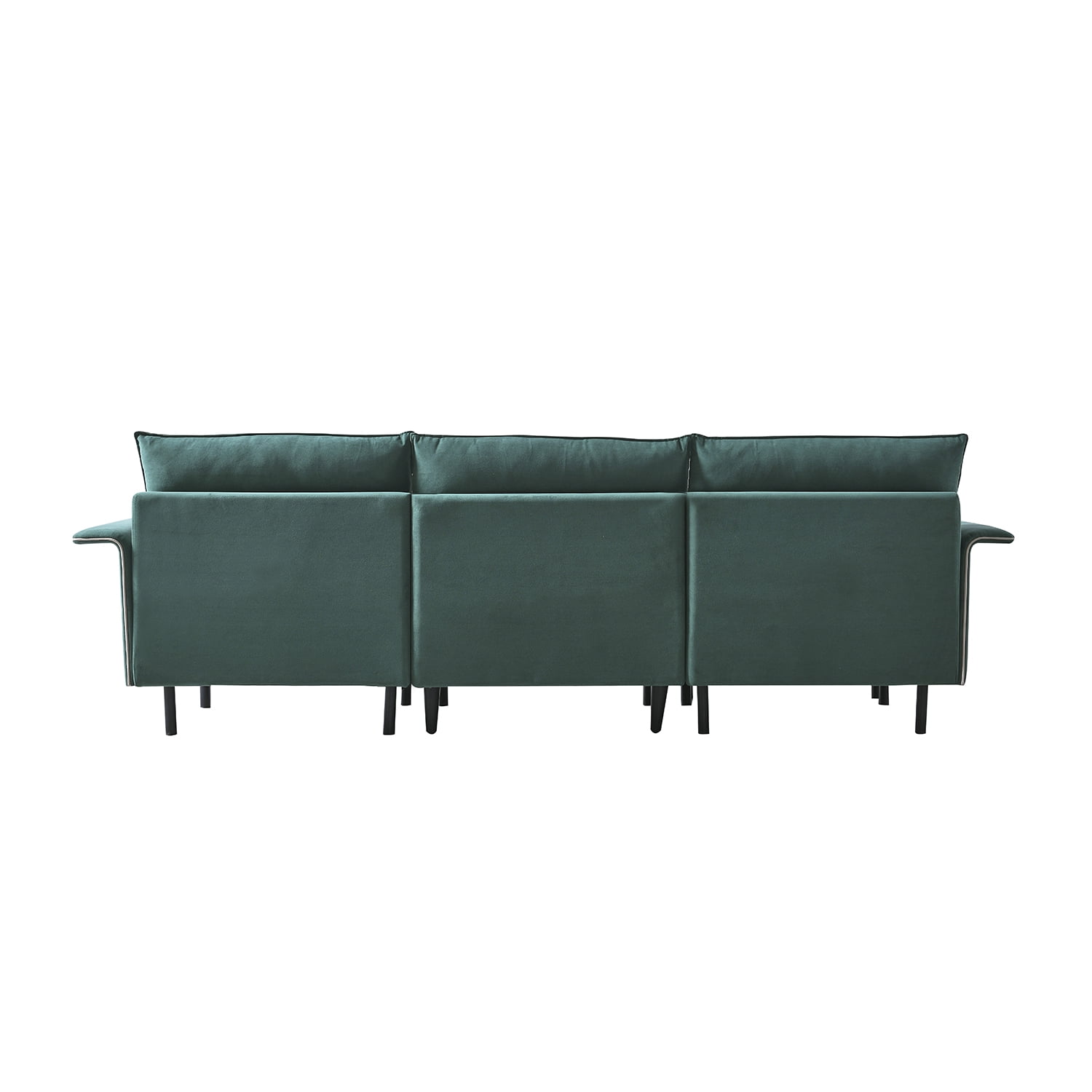 Resenkos Sofa for Room Sofa Chaise Sleeper Sofa for Small Living Room Spaces with Cushion Couch for Bedroom Mid-Century Modern Reversible Sectional Sofa, Green