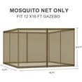 thumbnail image 2 of BPS 12' x 16' Gazebo Universal Mosquito Netting Screen Replacement, 4-Panel Screen Walls with Double Zippers for Outdoor Patio, Brown (Mosquito Net Only), 2 of 8