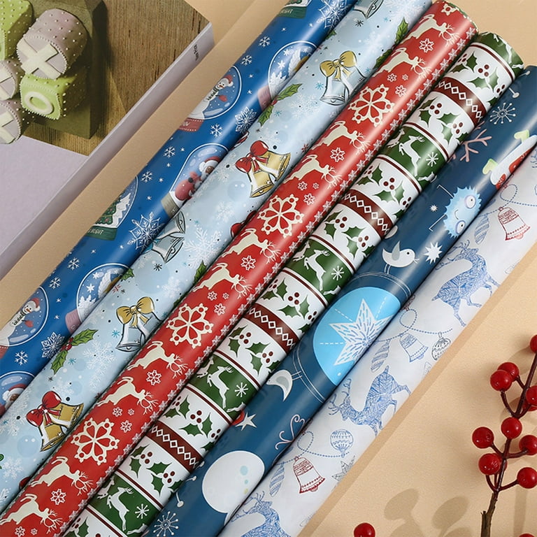 Fuyuyu Wrapping Paper for Flower Bouquet 1pc DIY Children's Christmas Wrapping Paper Holiday Gifts Wrapping Snowflake Green Tree Christmas Design