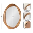 thumbnail image 5 of Kate and Laurel Hera Modern Mango Wood Irregular Round Mirror, 26 Inch Diameter, Natural Wood, Decorative Wavy Circle Bathroom Mirror with Solid Wood Design for Vanity Decor or Entryway Decor, 5 of 8