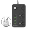 thumbnail image 2 of Injueey Interruptor de tira de alimentación con enchufe estadounidense de 3 pines redondos, cable de 2 M, salidas universales, 6 USB, cable de Accesorios para electrodomésticos Injueey HA002567-00, 2 of 6