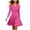 Hot Pink-1, variant on Gytharion Women's A Line Dresses V Neck Long Sleeve Swing Dresses Solid Color Casual Daily Mini Dresses